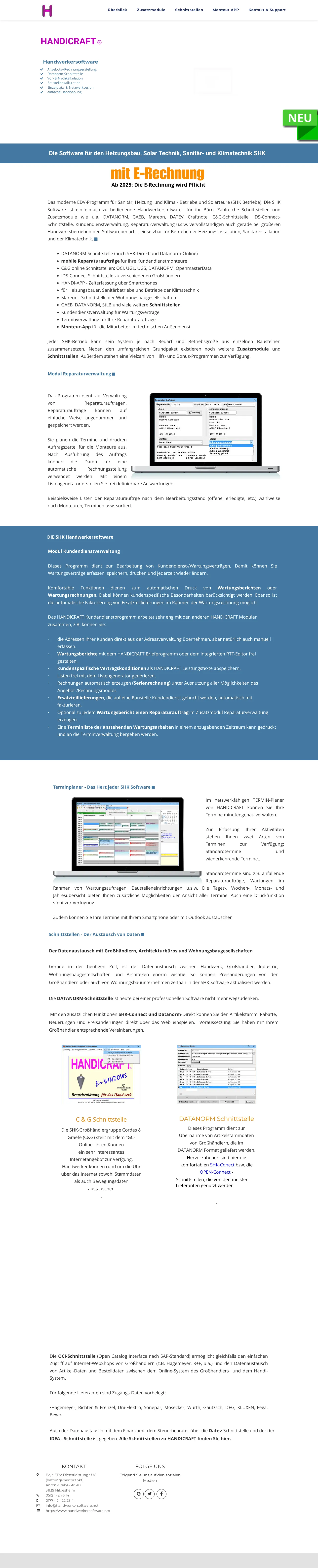 Vollständiger Screenshot von HANDICRAFT
