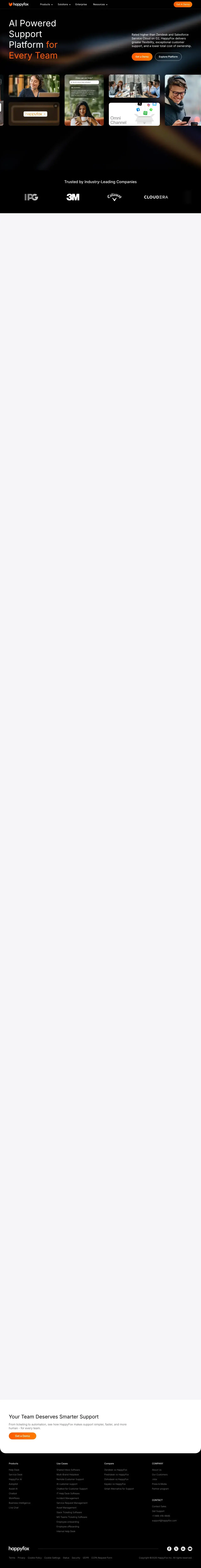 Vollständiger Screenshot von HappyFox