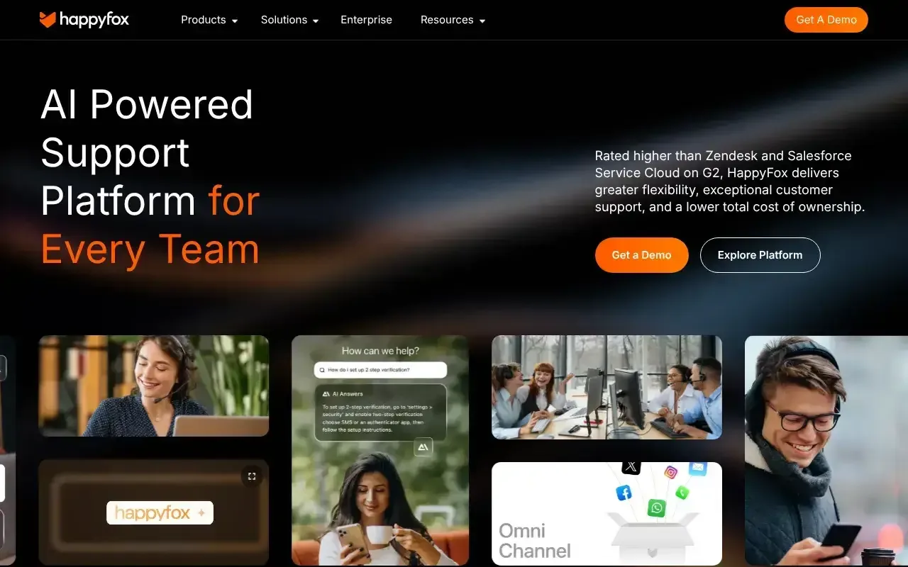 Screenshot von HappyFox