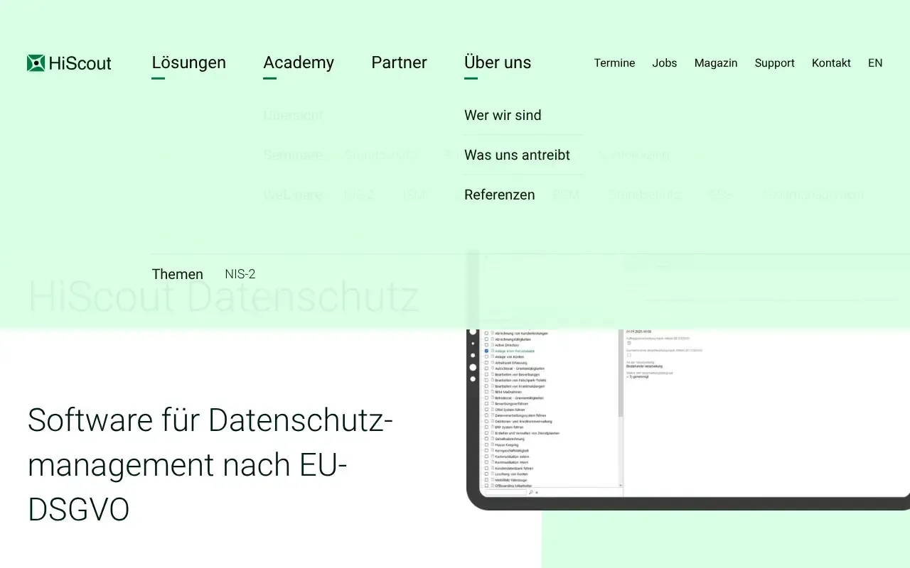 HiScout Datenschutz