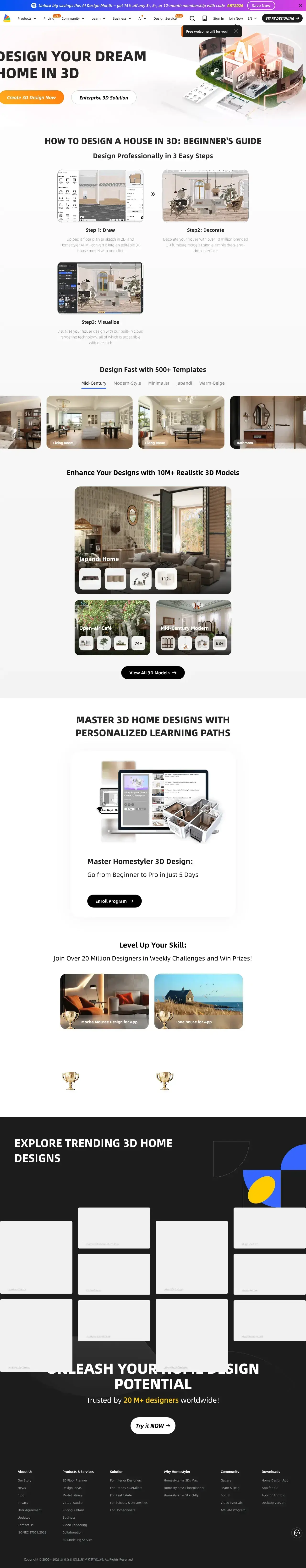 Vollständiger Screenshot von Homestyler