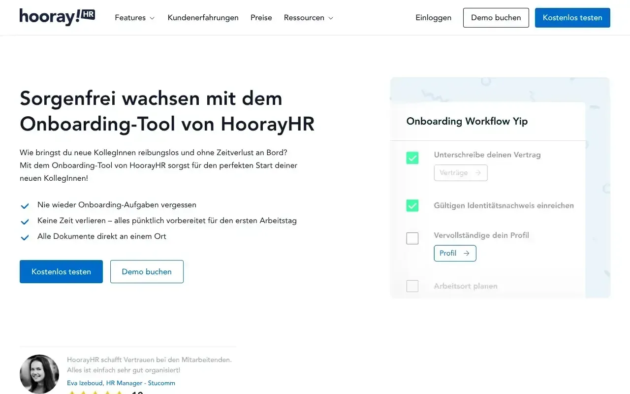 Screenshot von HoorayHR