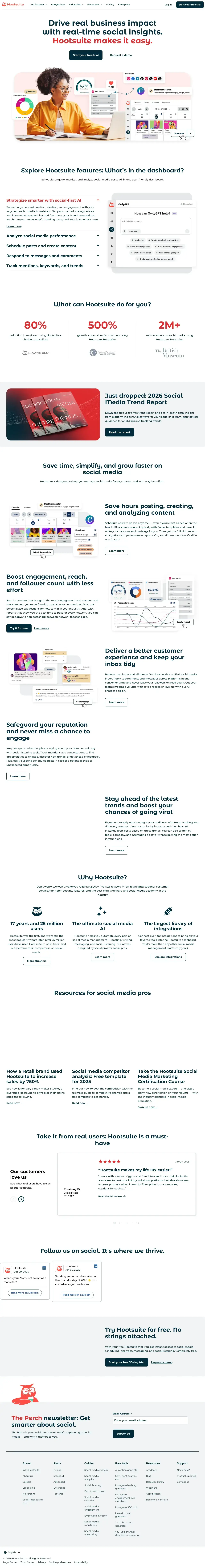 Vollständiger Screenshot von Hootsuite