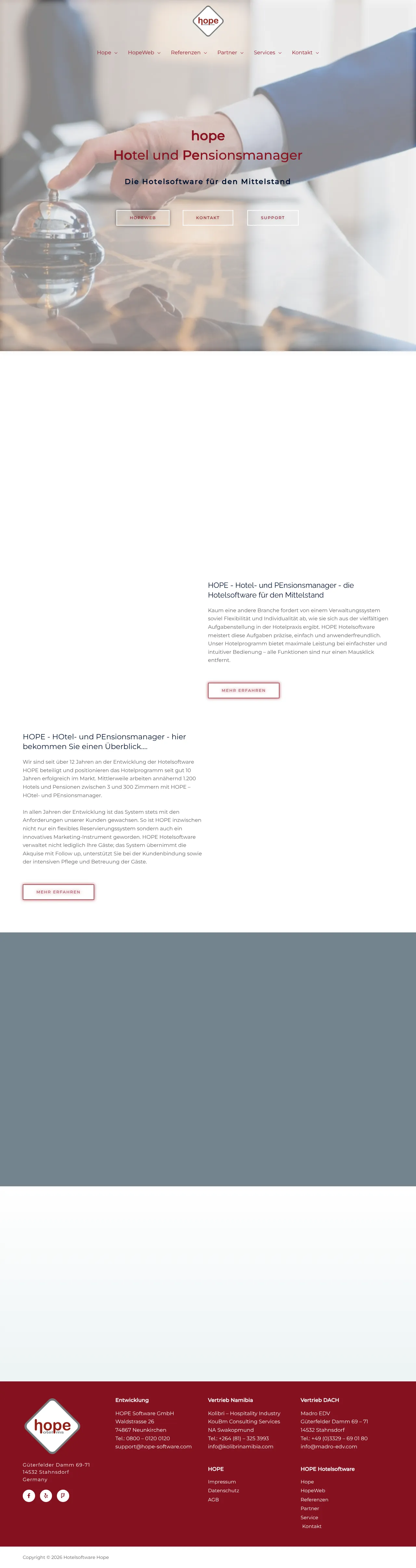 Vollständiger Screenshot von HOPE