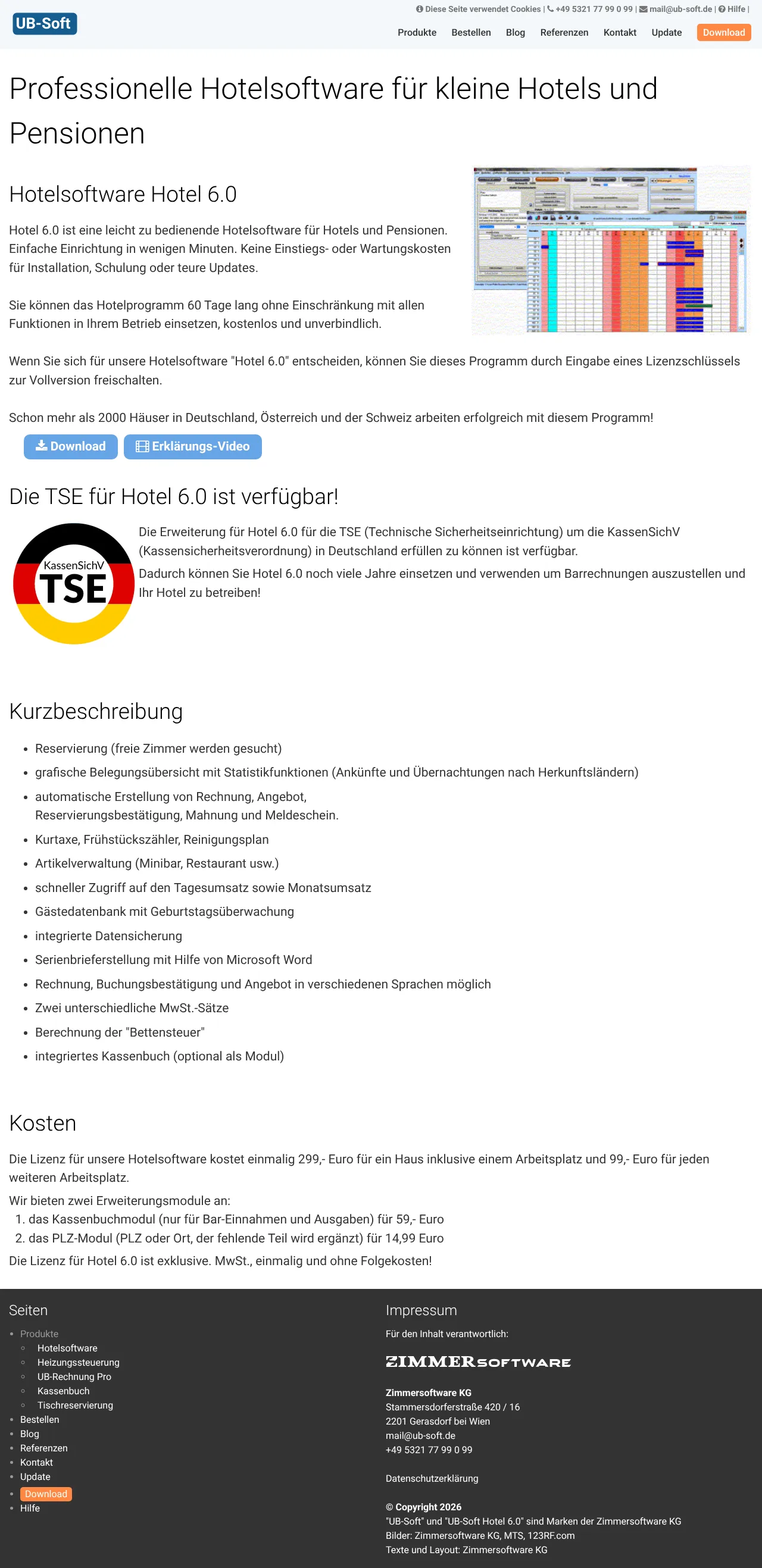 Vollständiger Screenshot von Hotel 6.0