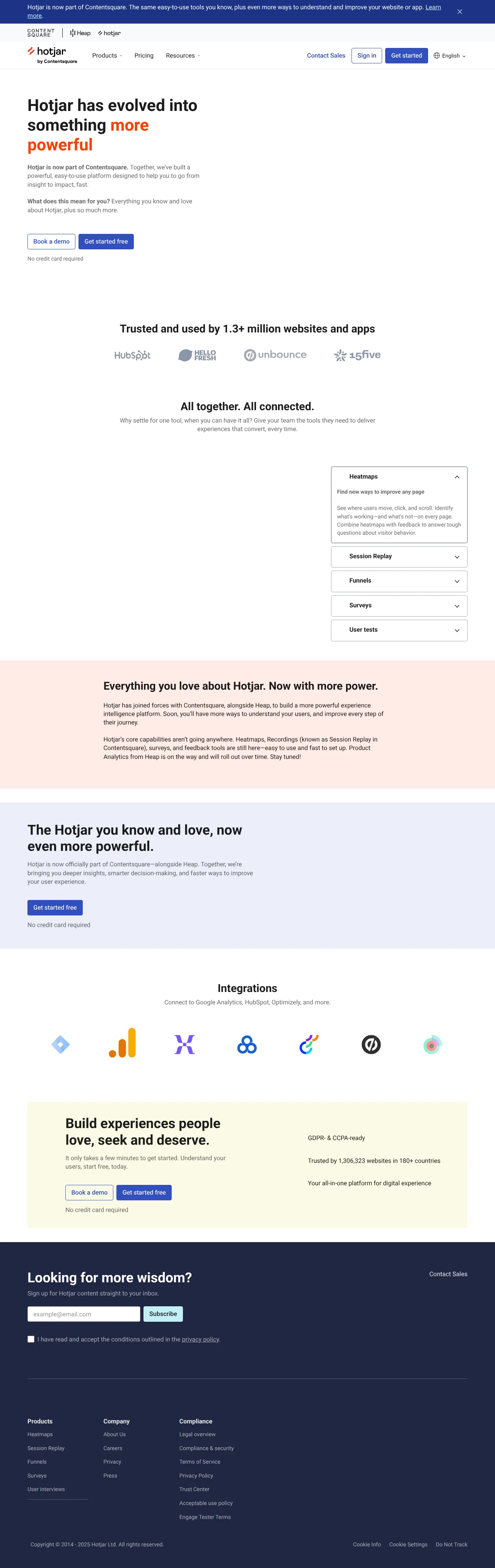 Vollständiger Screenshot von Hotjar