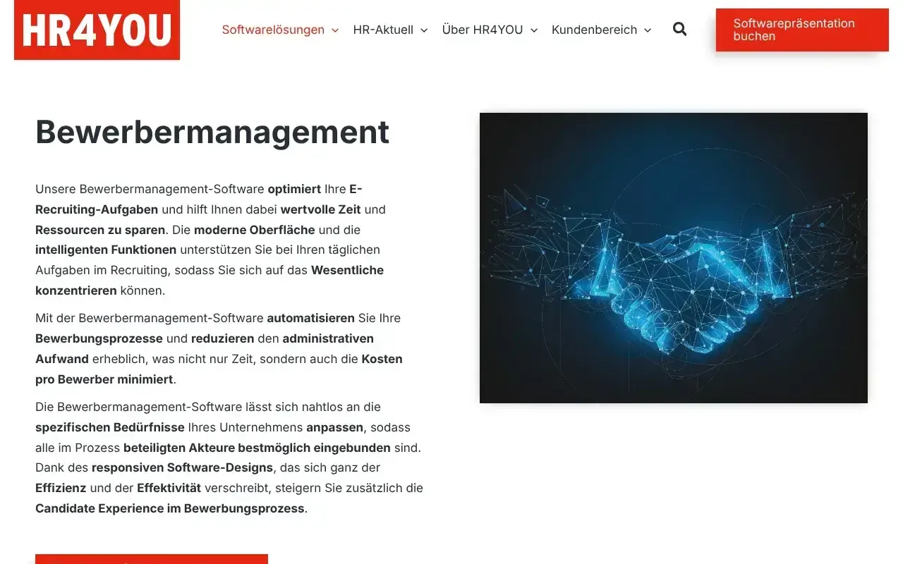 Screenshot von HR4YOU Bewerbermanagement-Software