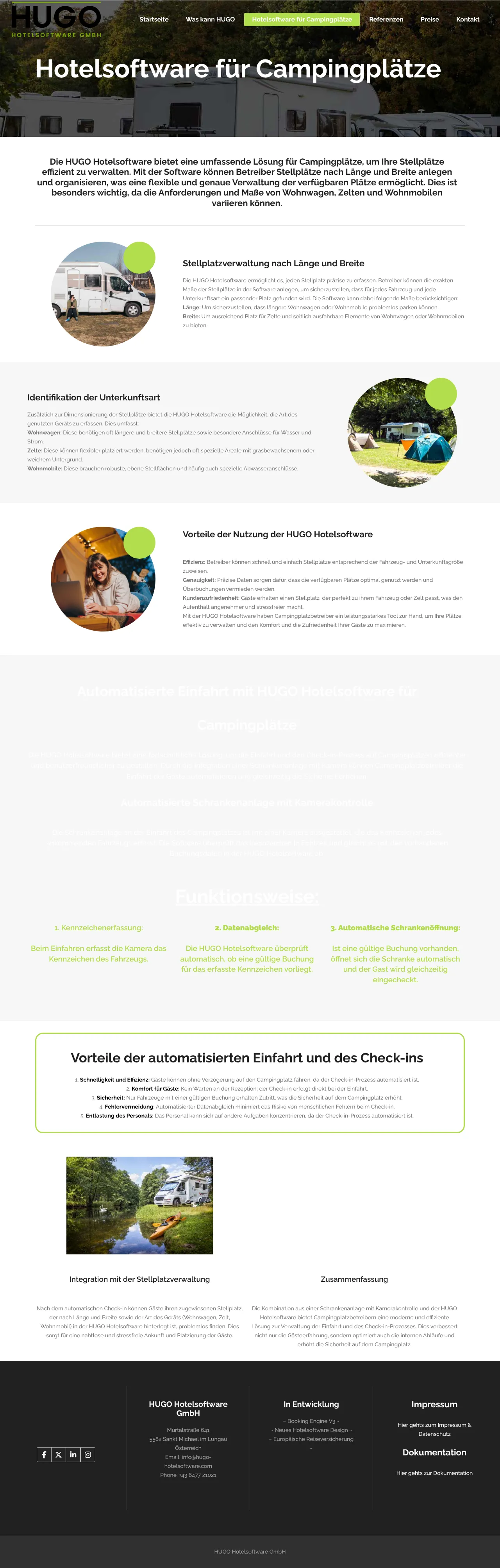 Vollständiger Screenshot von HUGO Hotelsoftware