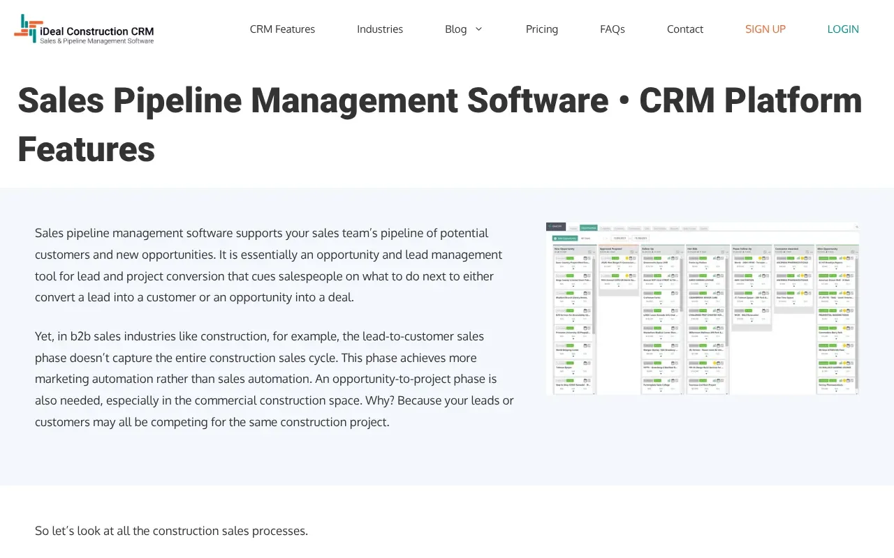 Screenshot von iDeal CRM