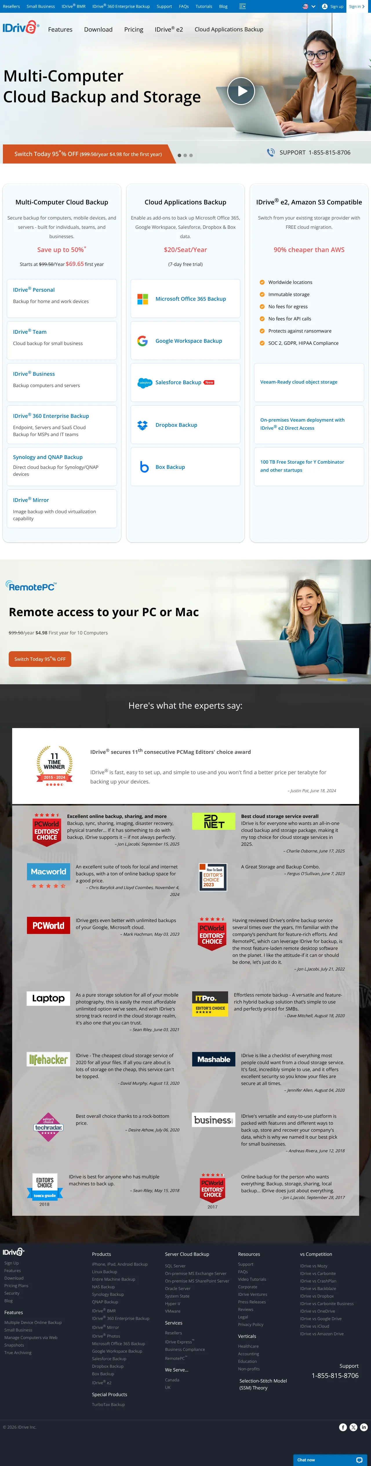 Vollständiger Screenshot von IDrive