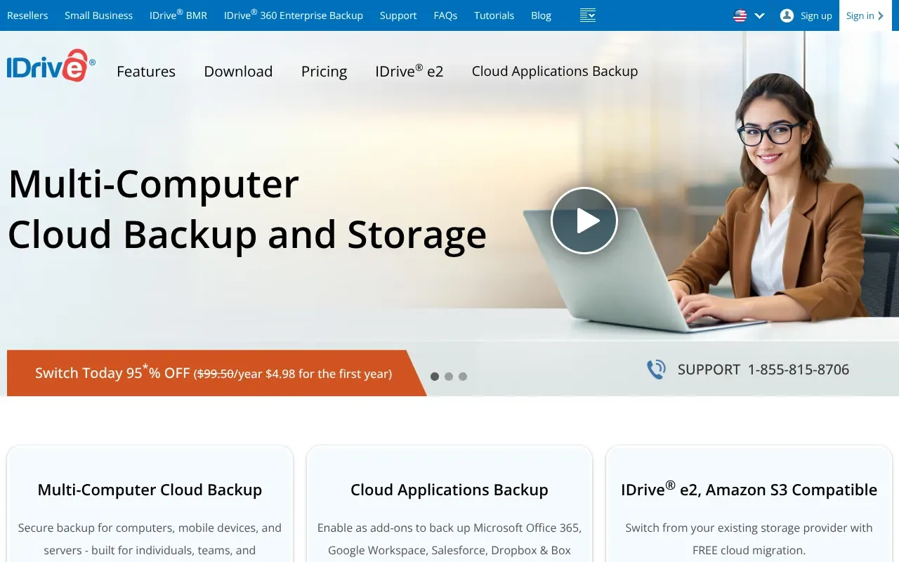 Screenshot von IDrive