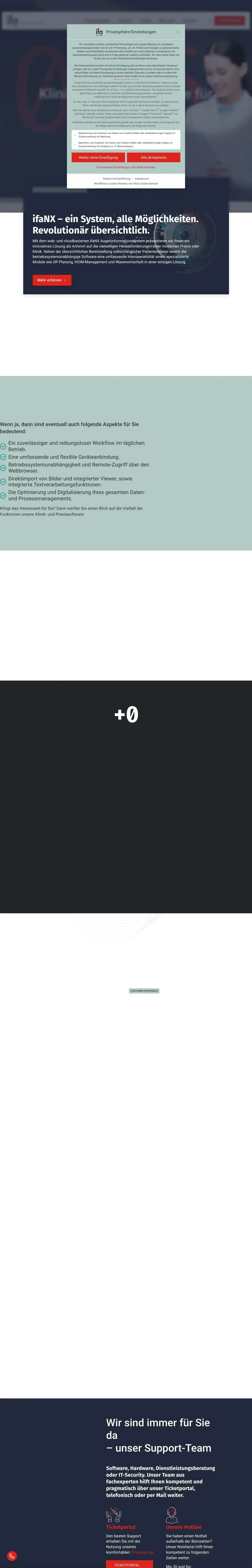 Vollständiger Screenshot von ifa systems AG