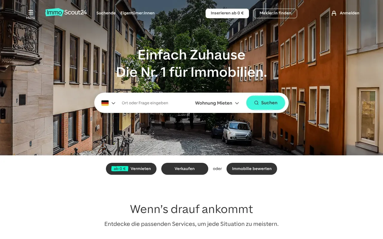 Screenshot von ImmobilienScout24