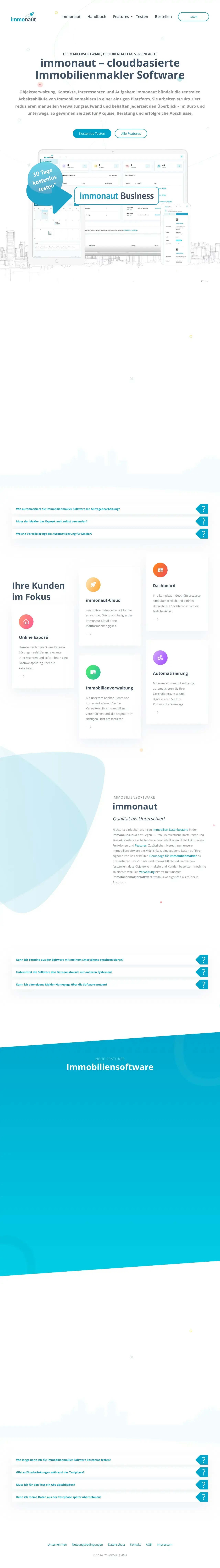 Vollständiger Screenshot von immonaut