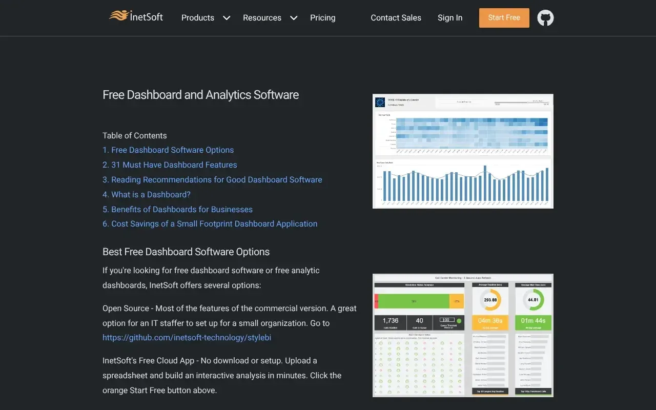 Screenshot von InetSoft StyleBI