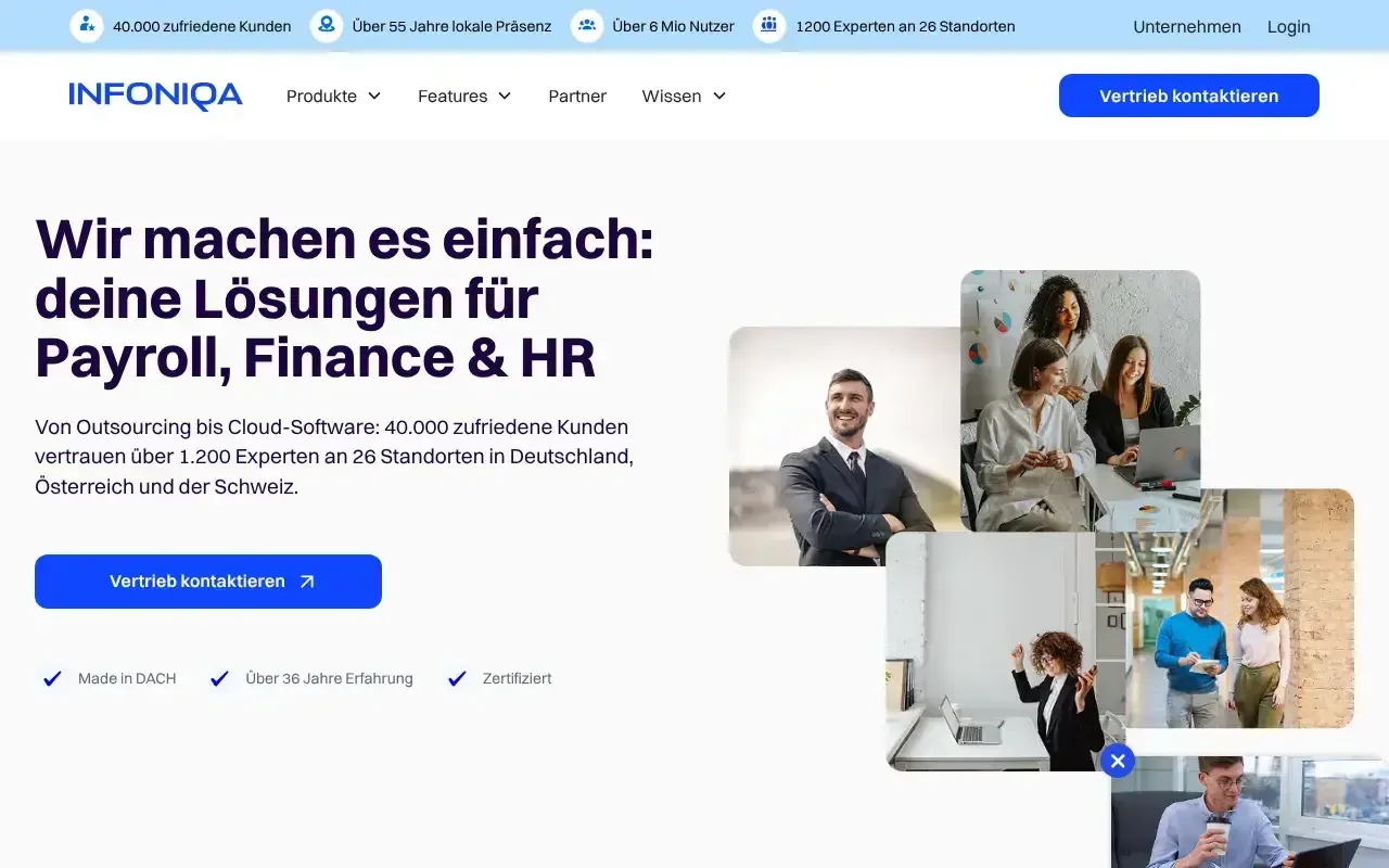 Screenshot von Infoniqa