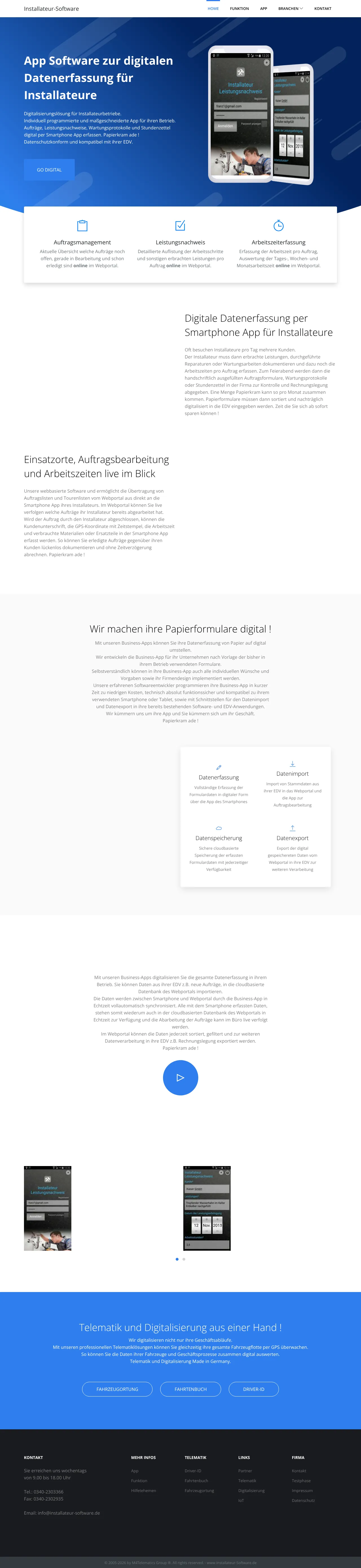 Vollständiger Screenshot von Installateur-Software