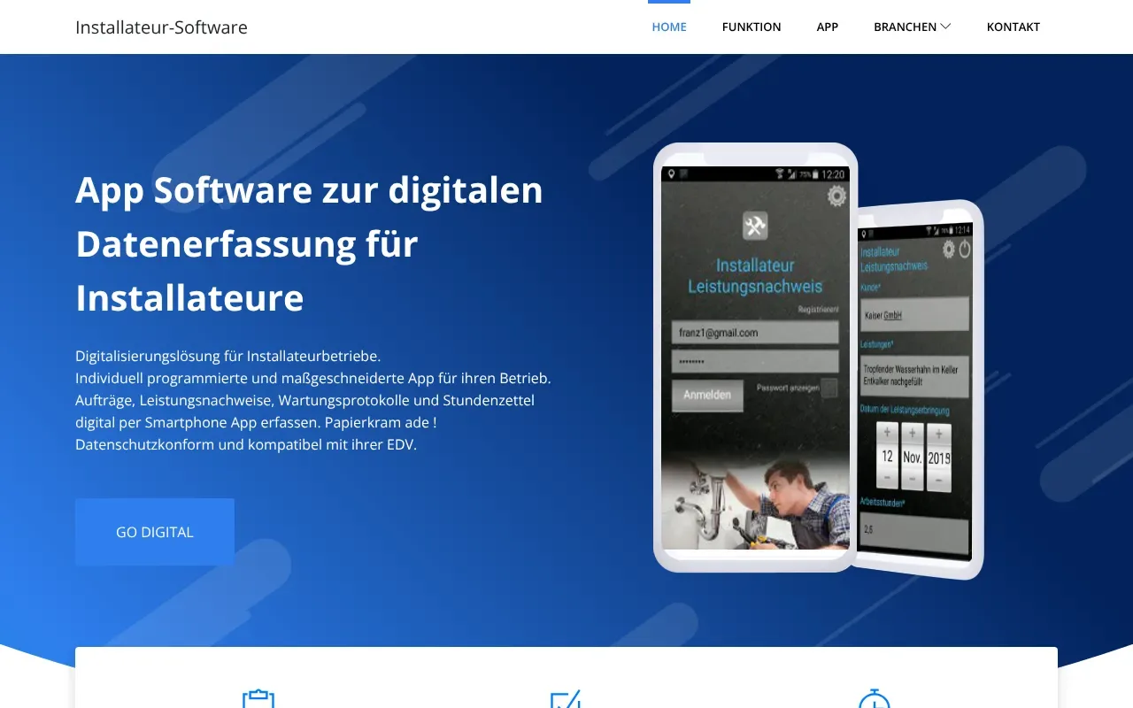 Screenshot von Installateur-Software