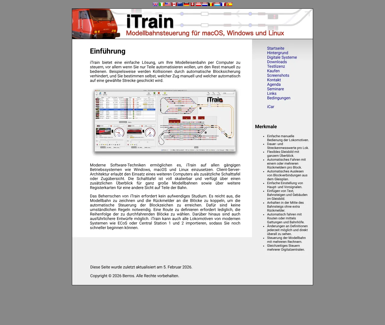 Vollständiger Screenshot von iTrain