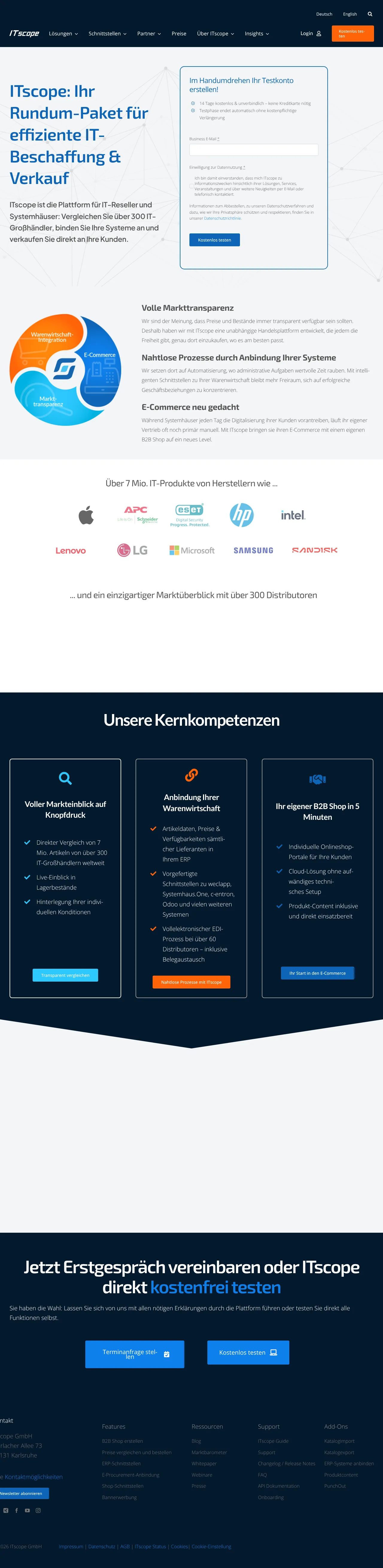 Vollständiger Screenshot von ITscope