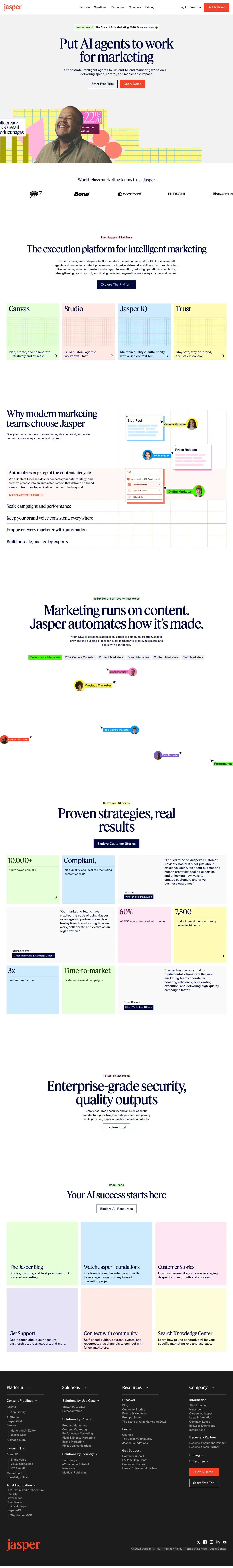 Vollständiger Screenshot von Jasper