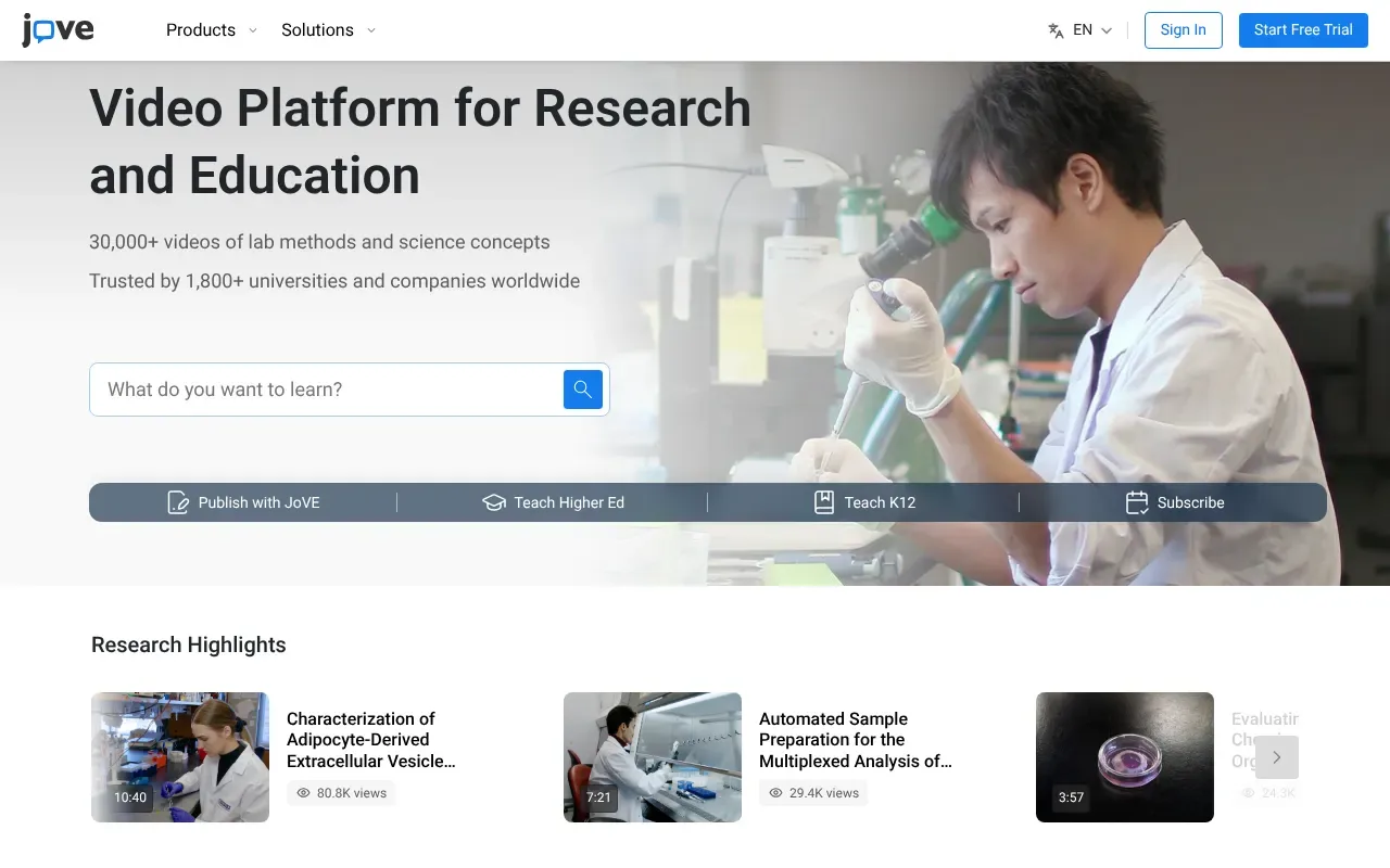 Screenshot von JoVE