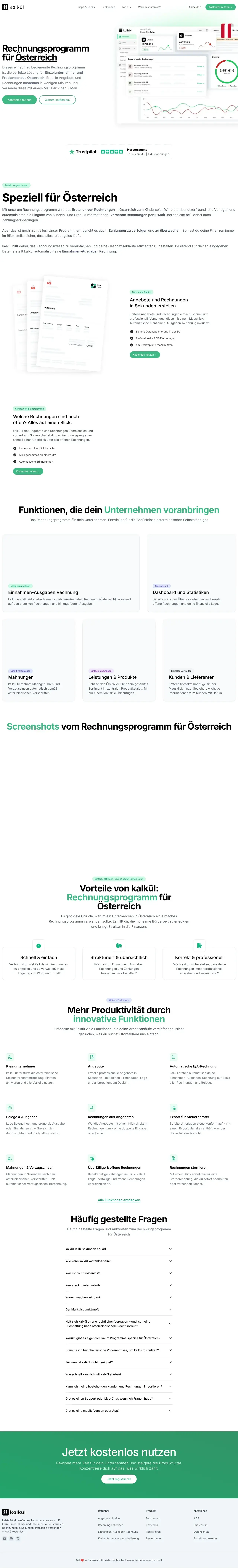 Vollständiger Screenshot von kalkül
