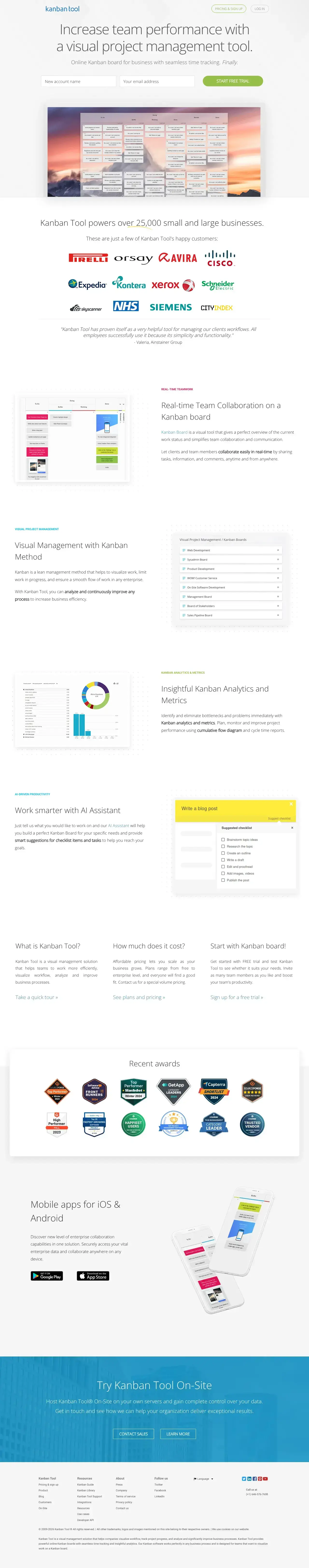 Vollständiger Screenshot von Kanban Tool