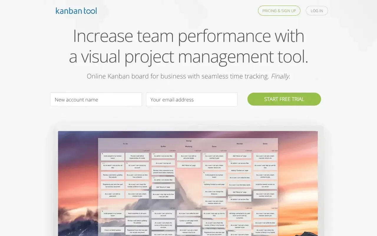 Screenshot von Kanban Tool