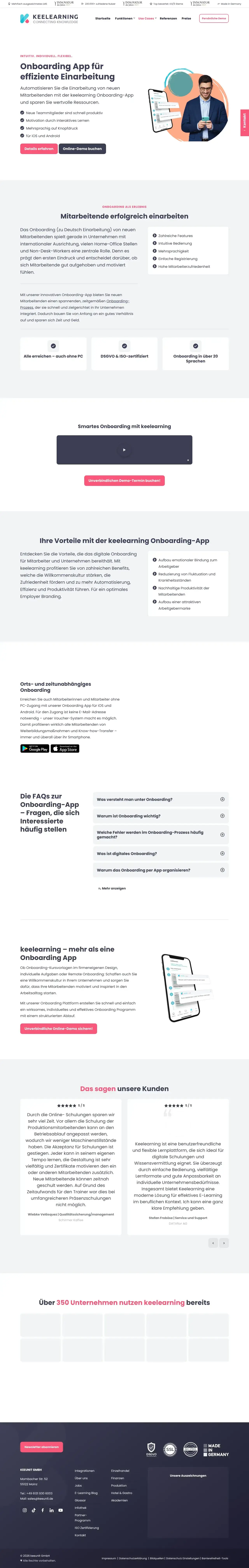 Vollständiger Screenshot von keelearning