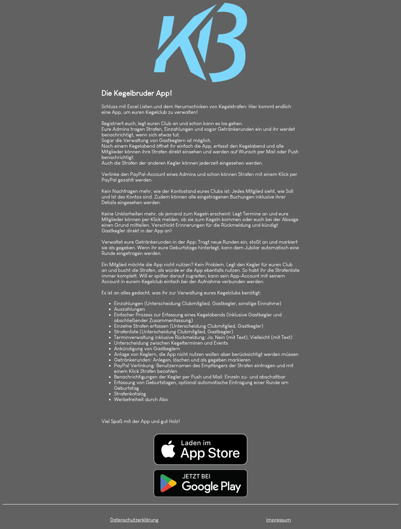 Vollständiger Screenshot von Kegelbruder