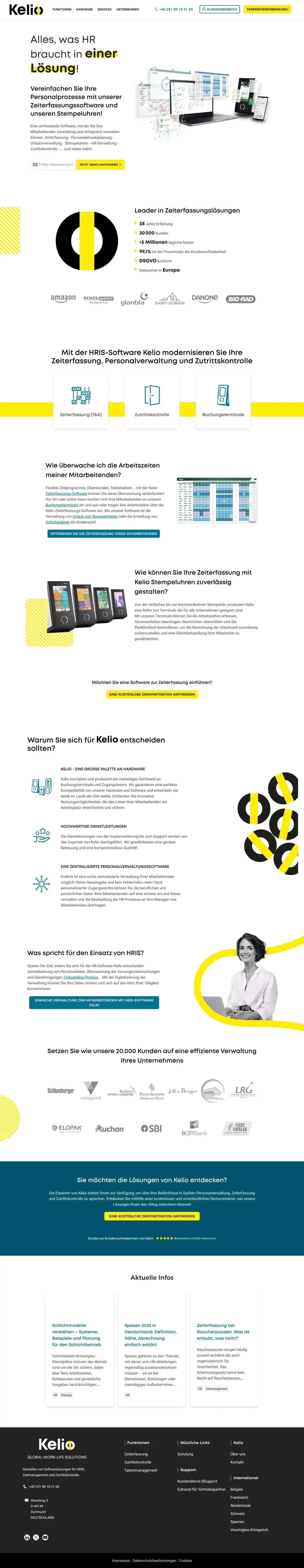 Vollständiger Screenshot von Kelio