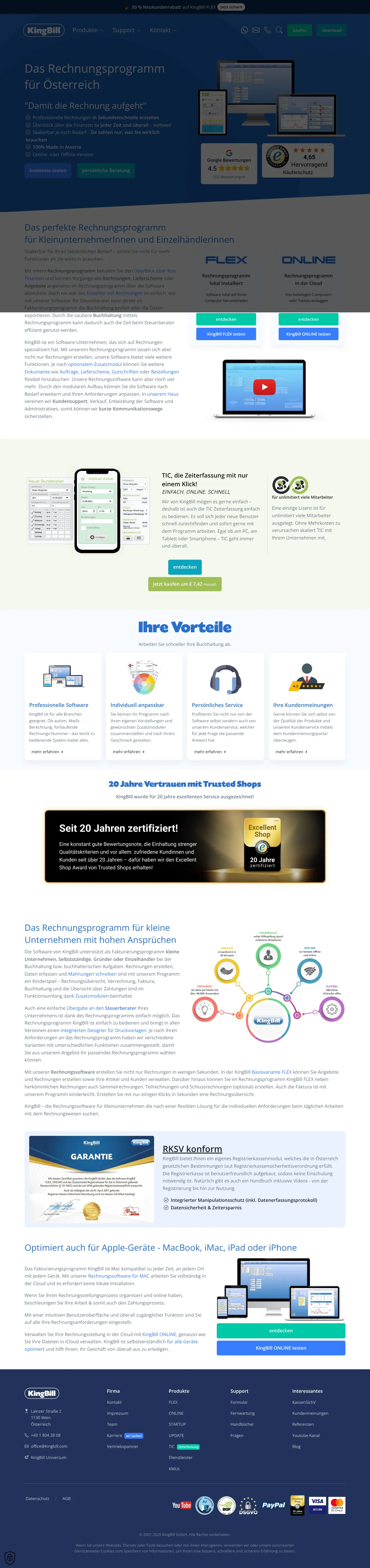 Vollständiger Screenshot von KingBill