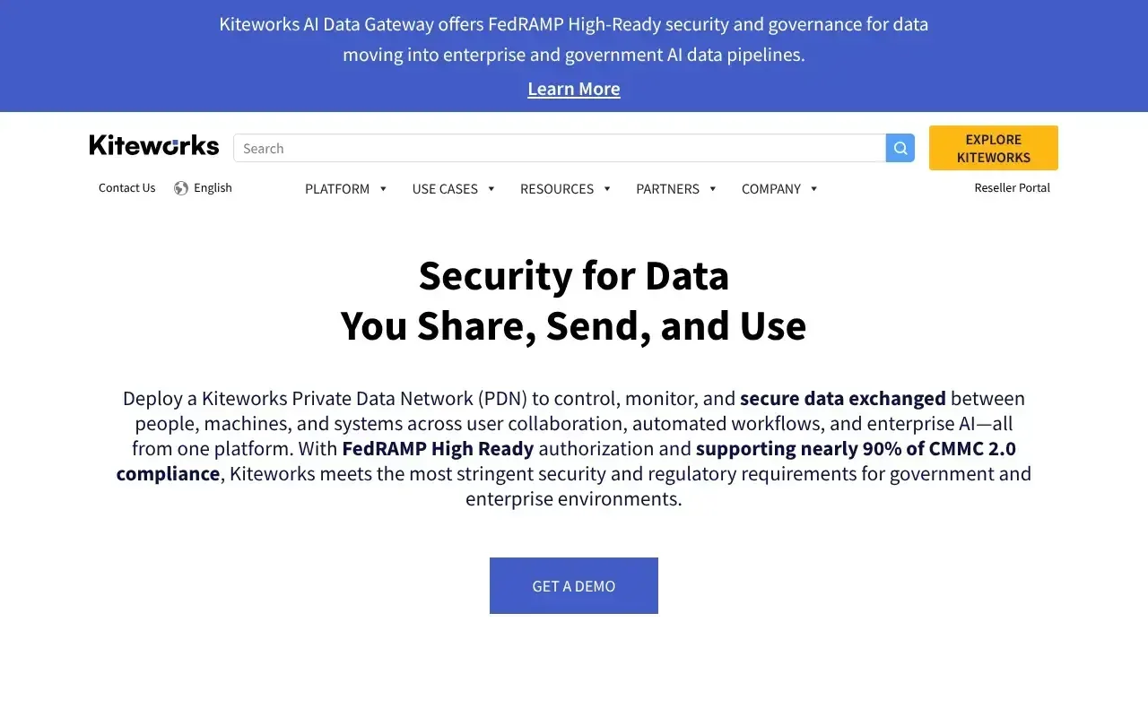 Screenshot von Kiteworks