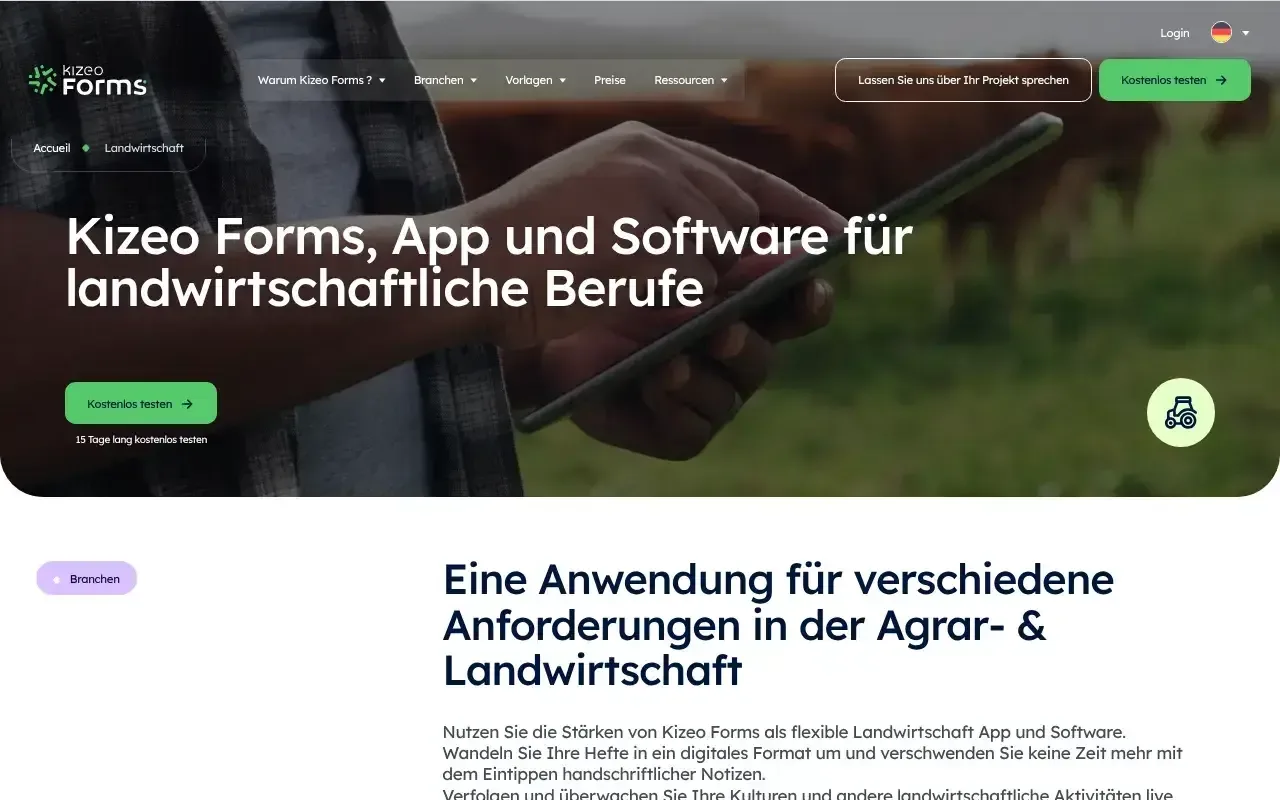 Screenshot von Kizeo Forms