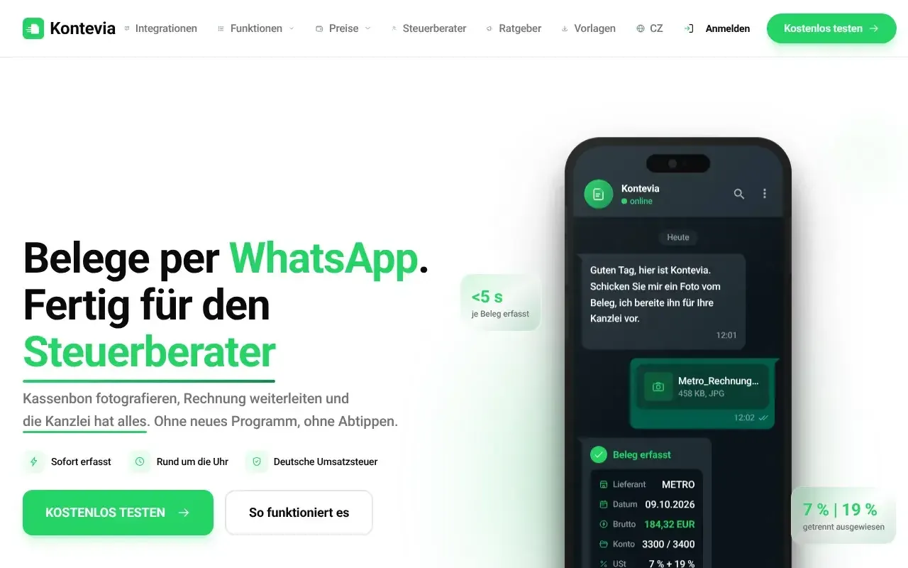 Screenshot von Kontevia