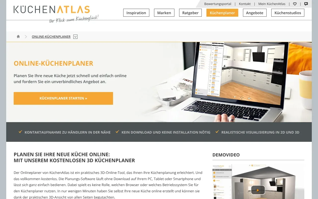 KüchenAtlas Online-Küchenplaner
