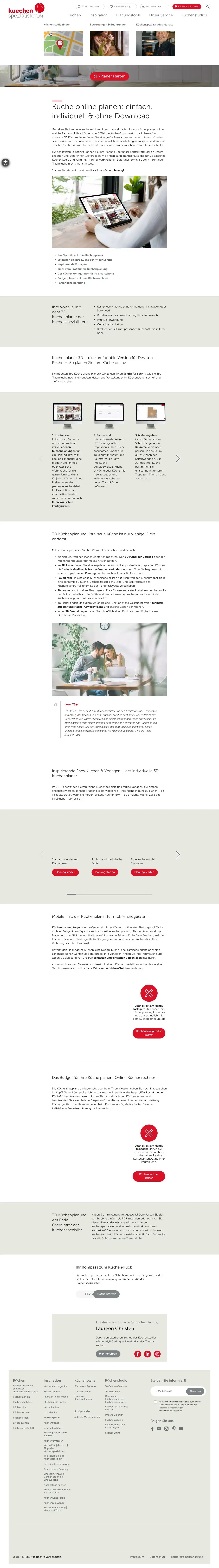 Vollständiger Screenshot von Küchenplaner