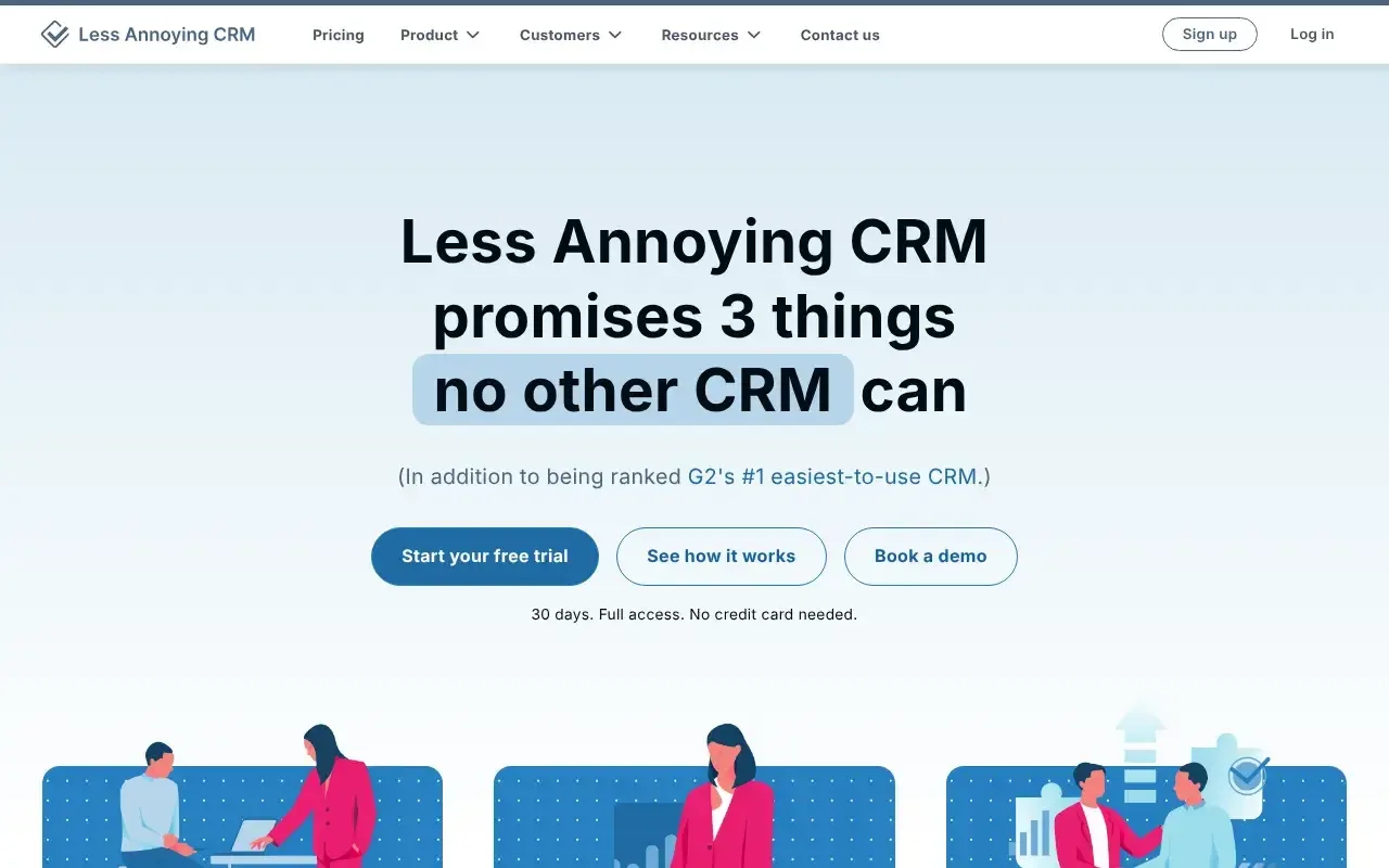 Screenshot von Less Annoying CRM