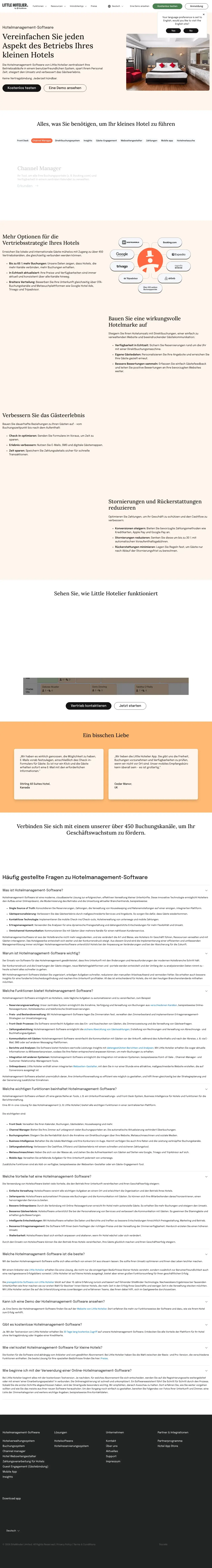 Vollständiger Screenshot von Little Hotelier