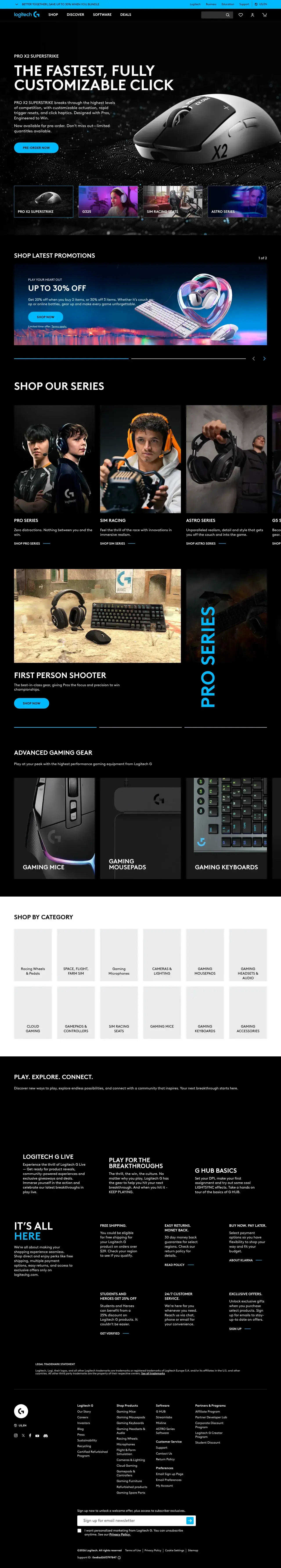 Vollständiger Screenshot von Logitech G
