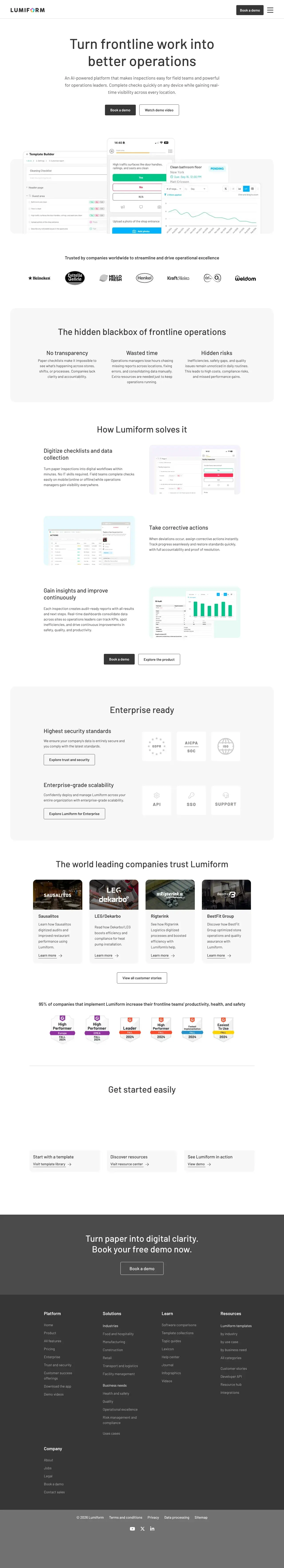 Vollständiger Screenshot von Lumiform
