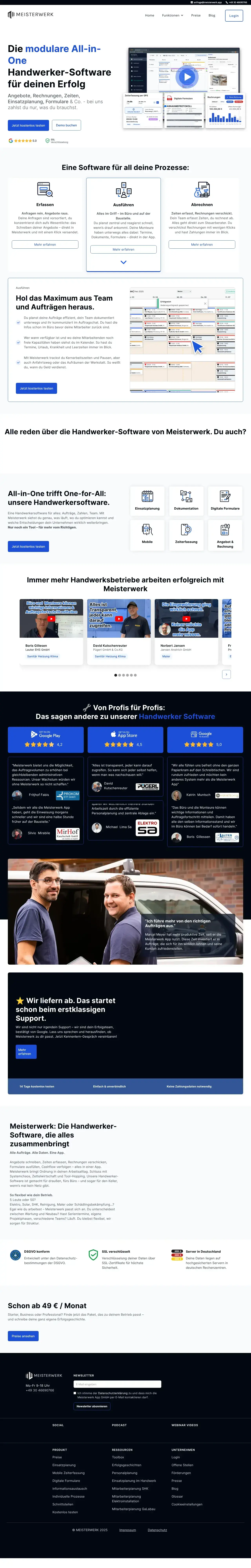 Vollständiger Screenshot von Meisterwerk