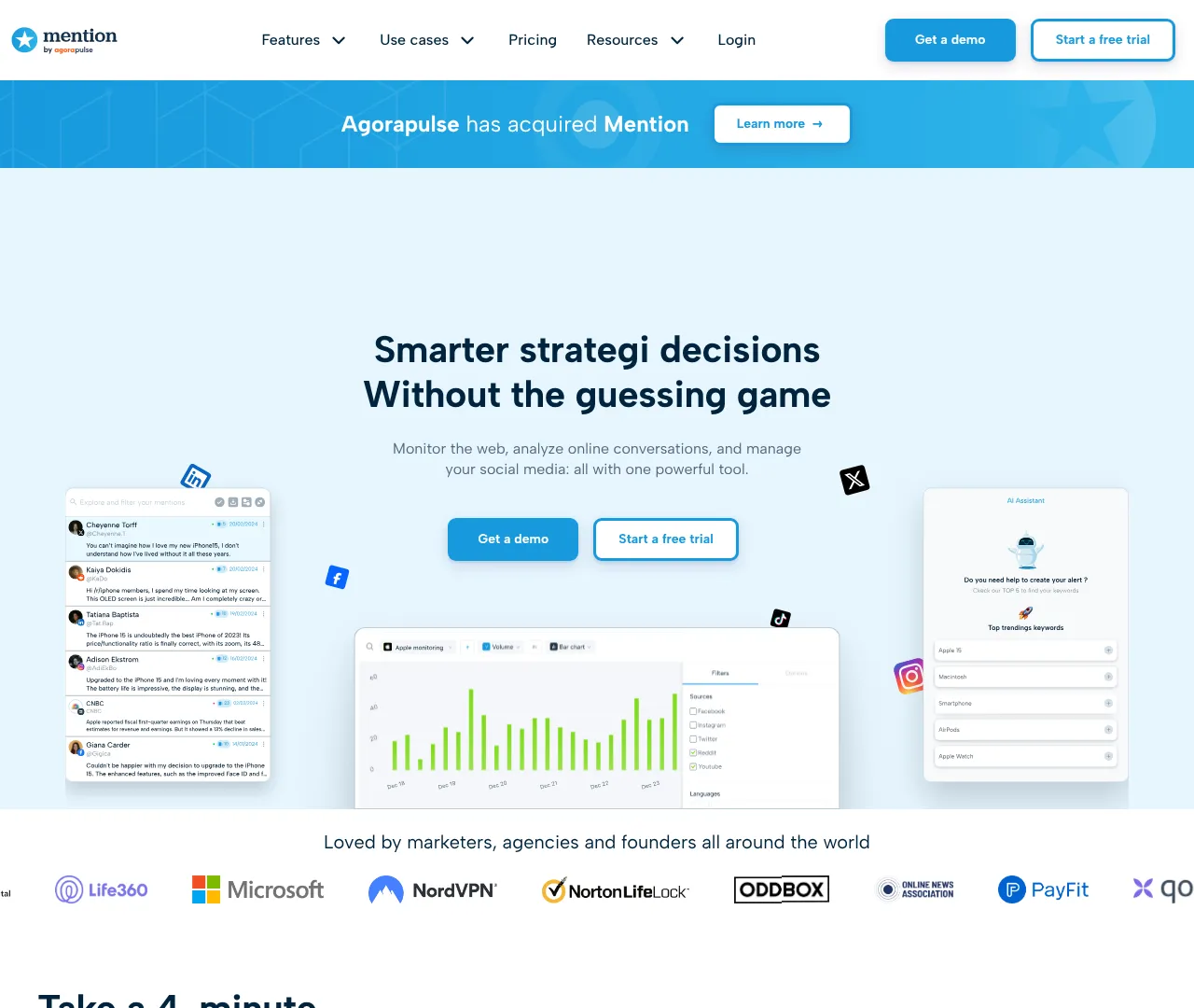 Vollständiger Screenshot von Mention