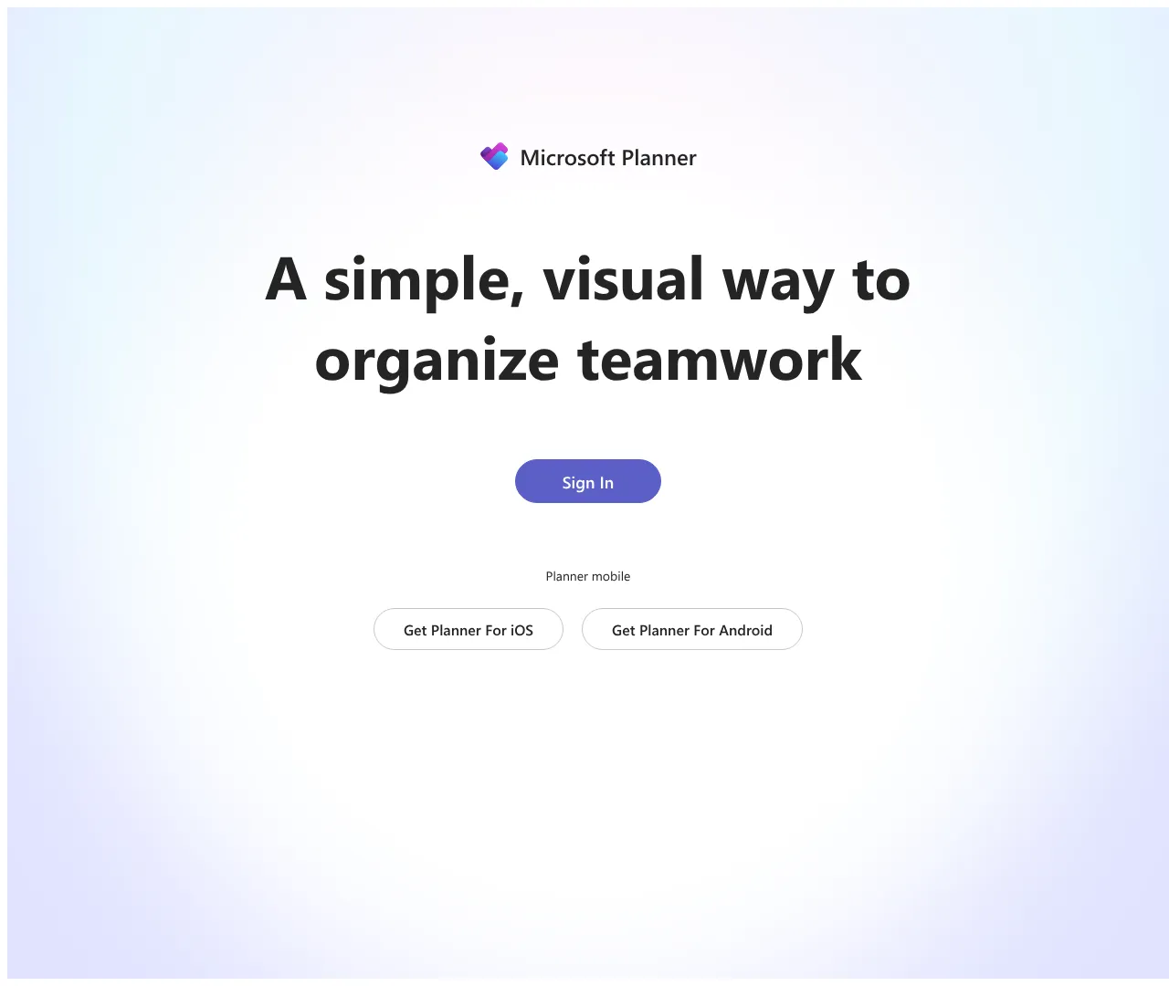 Vollständiger Screenshot von Microsoft Planner