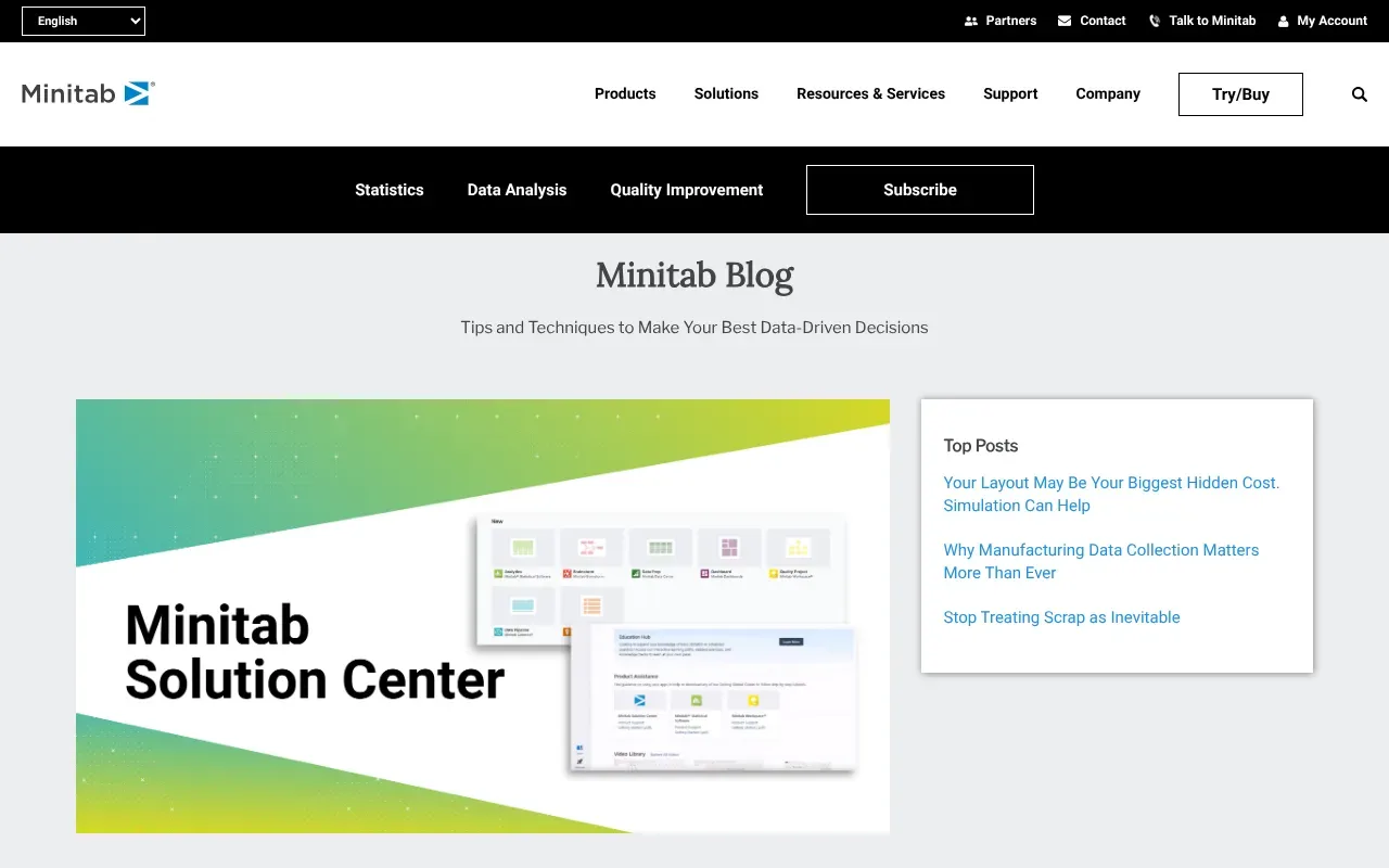 Screenshot von Minitab