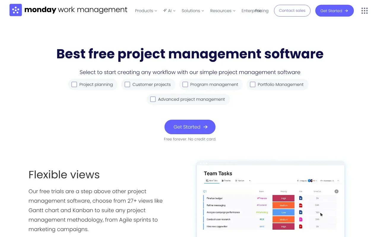 Screenshot von monday.com