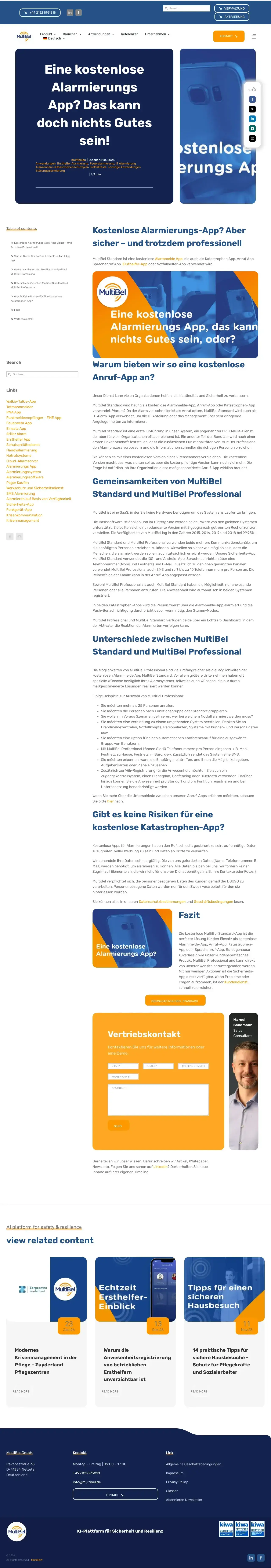 Vollständiger Screenshot von MultiBel