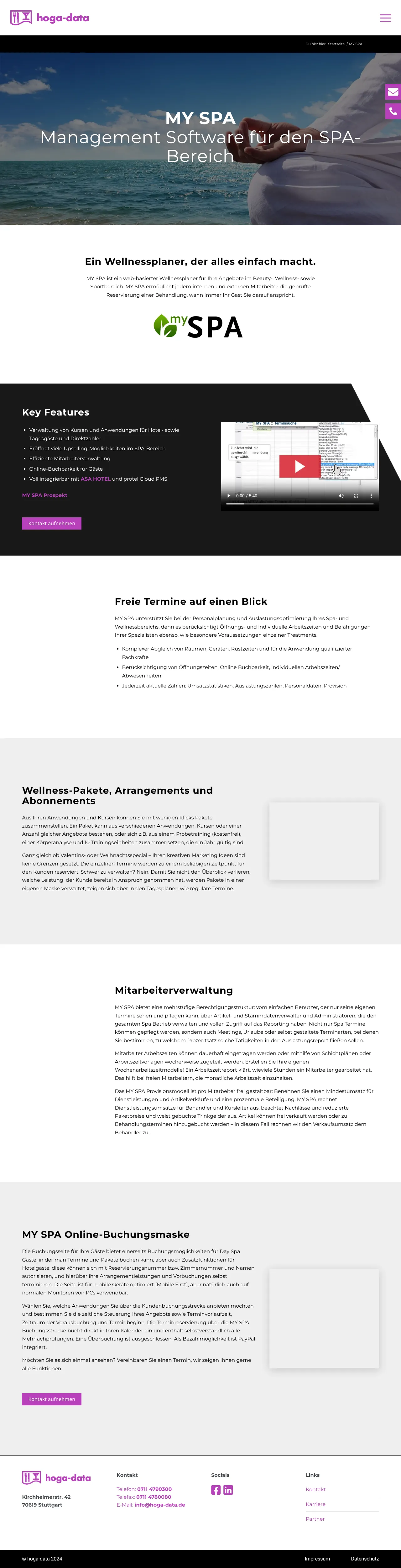 Vollständiger Screenshot von MY SPA