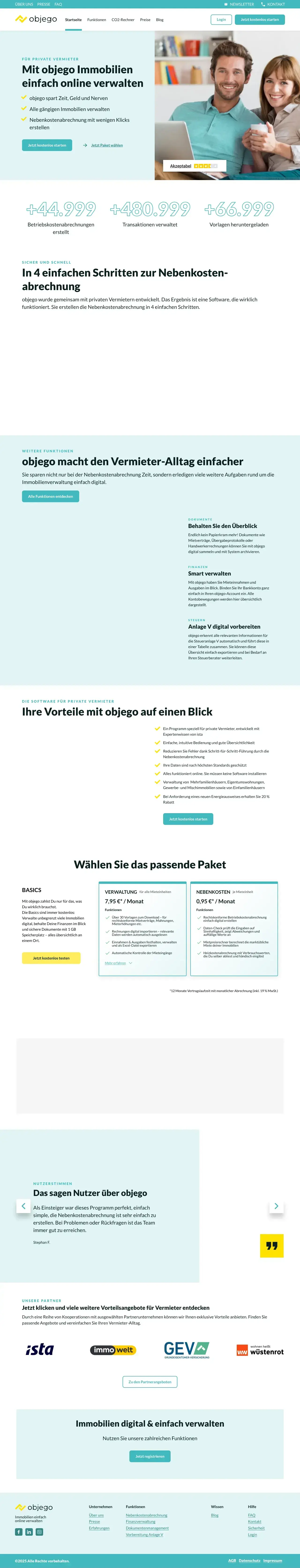 Vollständiger Screenshot von objego